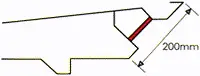 K-321 断面図 — 前面の斜め部分の形状と寸法