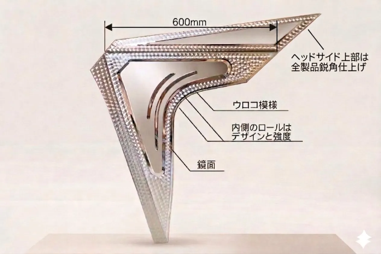 バイザーサイド — #800鏡面研磨仕上げ 正面